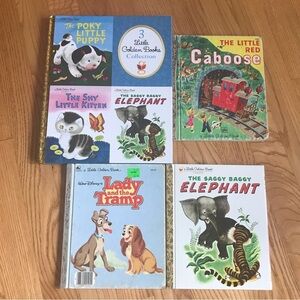 Little Golden Books saggy baggy elephant lady tramp little red caboose train